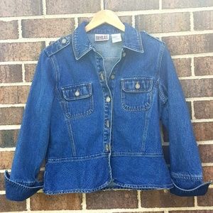 Vintage Petite Blue Denim Jean Jacket Flare